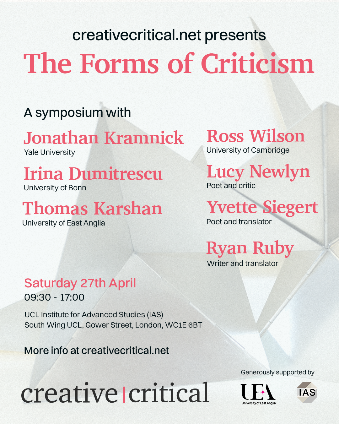 The Forms of Criticism, A Symposium